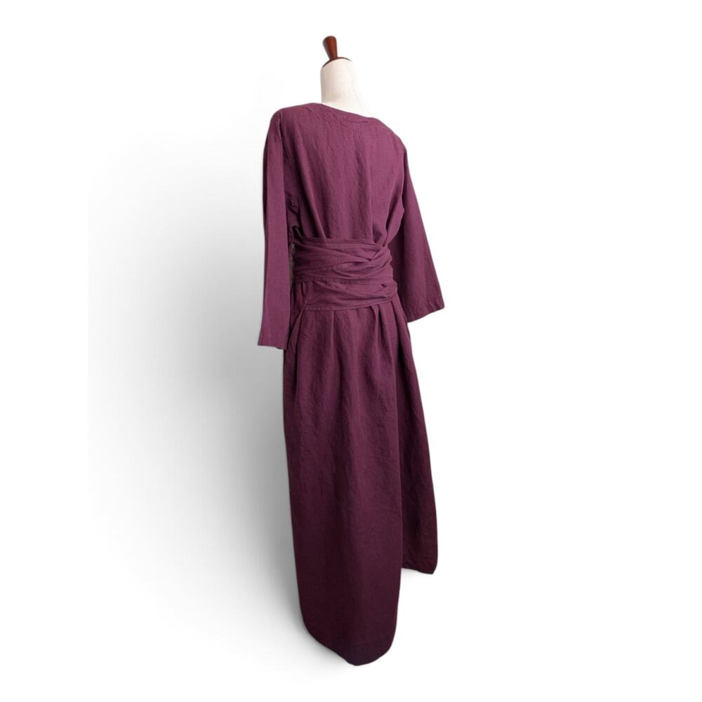 LEN OK BRAND 100% Linen Dress w/ Self Wrap Linen Tie and Side Pockets - XXL - Picture 9 of 15